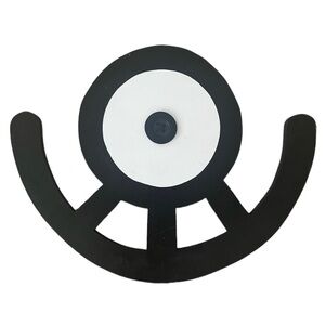 Pokemon Go Unown - letter U - handmade wood decor - black white - OOAK